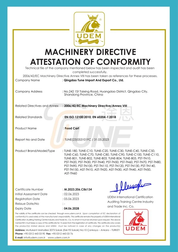 CE marking certification for Vintage Pedal Food Bike
